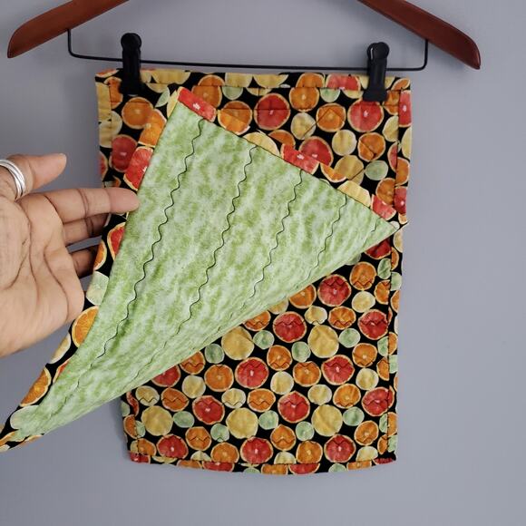 Colorful Citrus Pattern Quilted Placemat Set - Picture 3 of 7